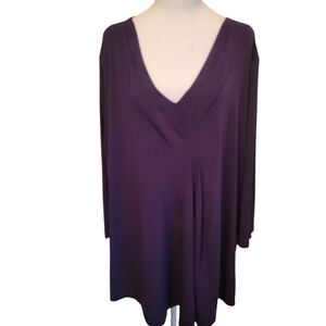 Lane Bryant Plus V Neck Top Purple sz 26/28